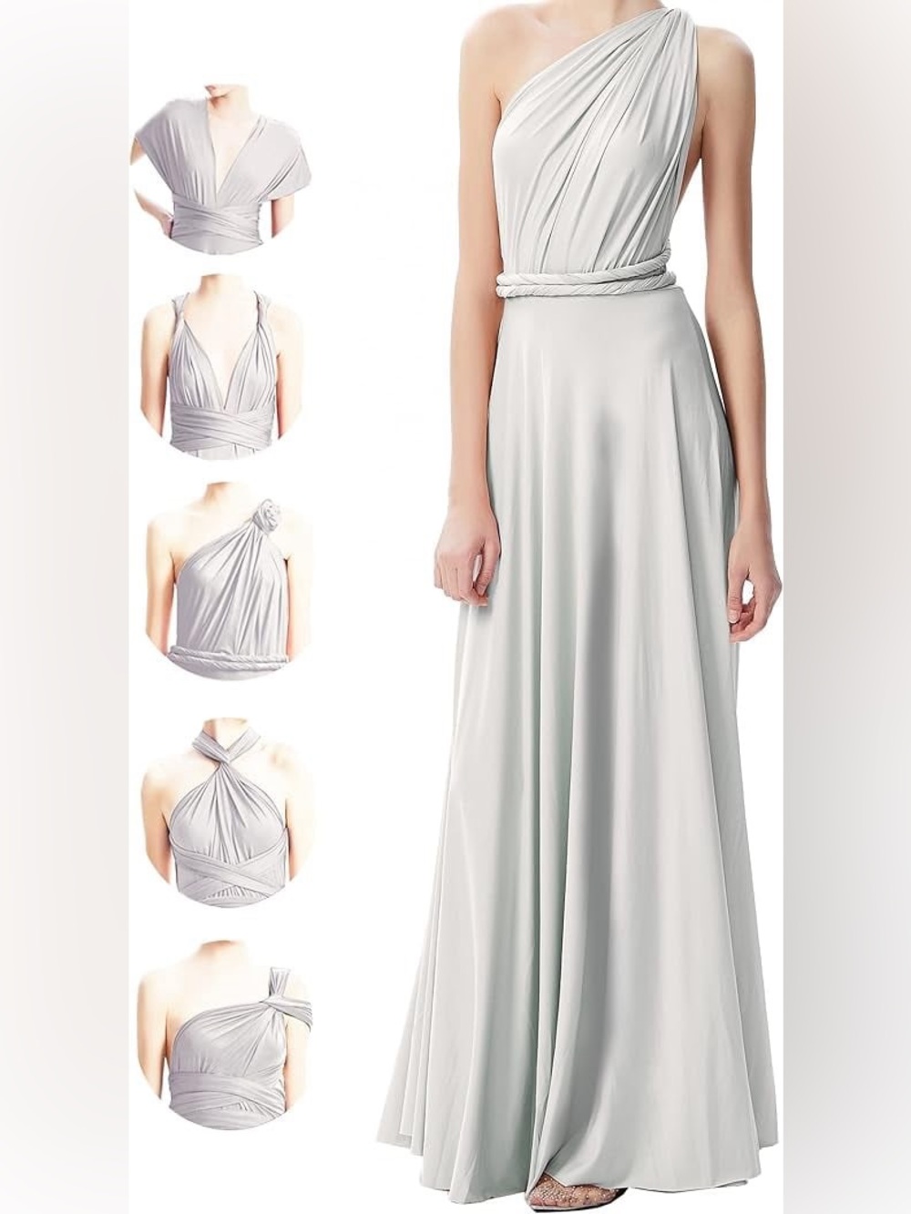 Convertible Infinity Maxi Dress in Light Gray